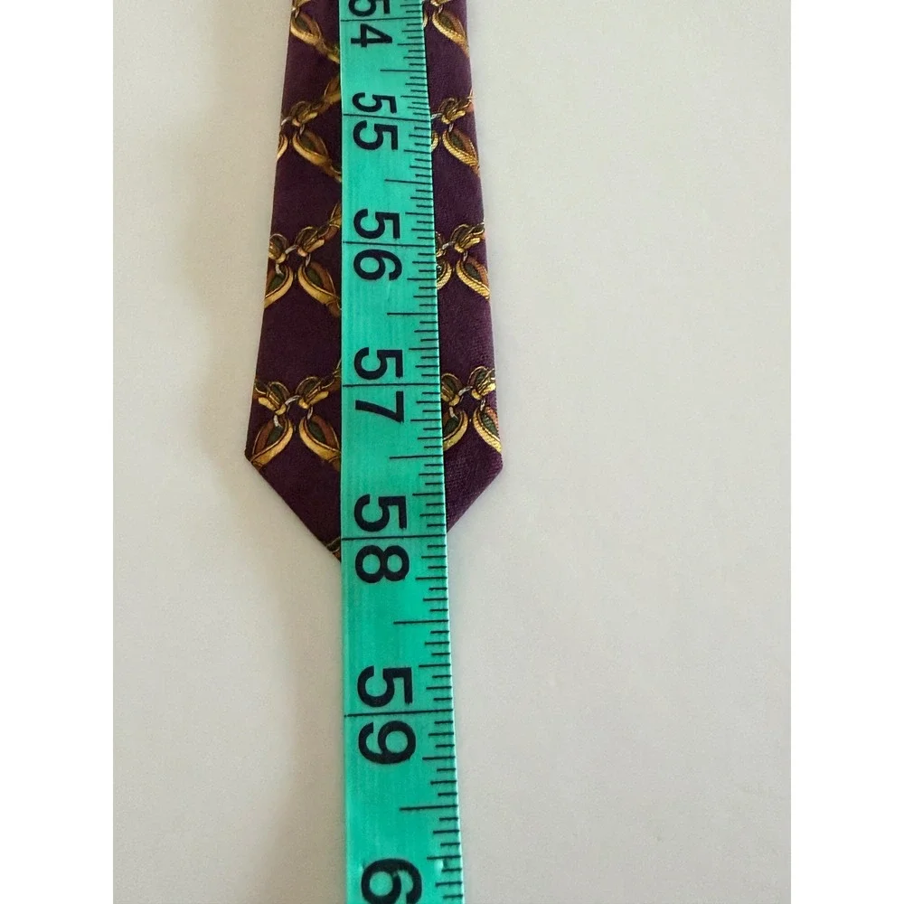 Brooks‎ Brothers Silk Tie Gold Chain Link Pattern Classic Necktie